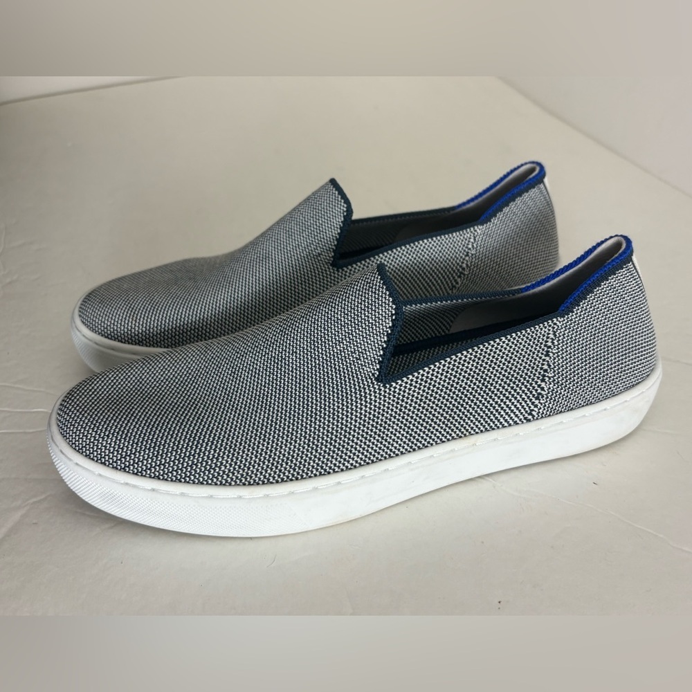 Rothys The Original Slip On Sneaker Blue Womens Shoes Comfort Anchor Knit size 7